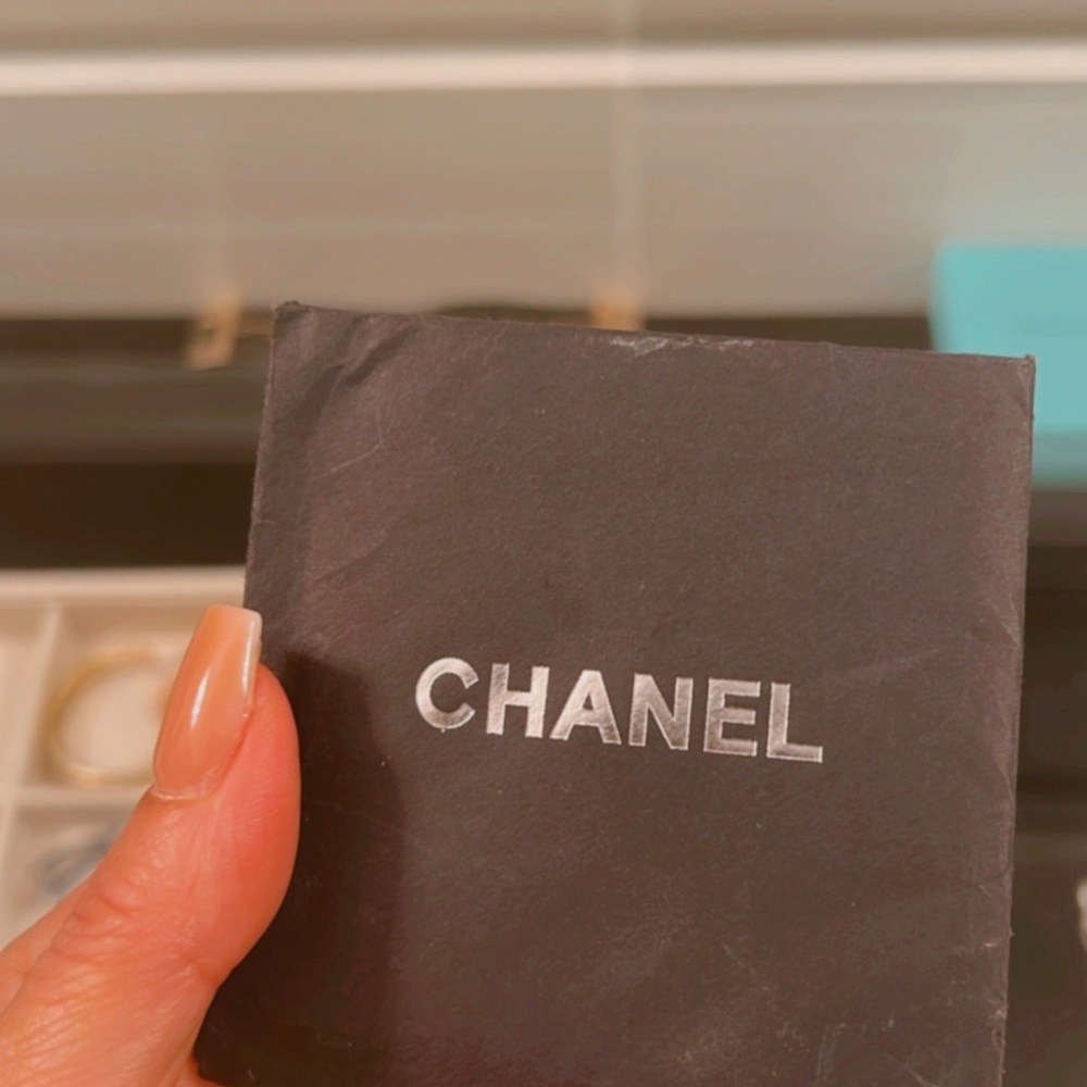 Black channel chain purse / medium size; purchased from here. Good condition